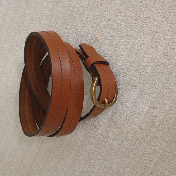 Accessories - Brown Genuine Leather Womens Belt With Copper Buckle Size Large